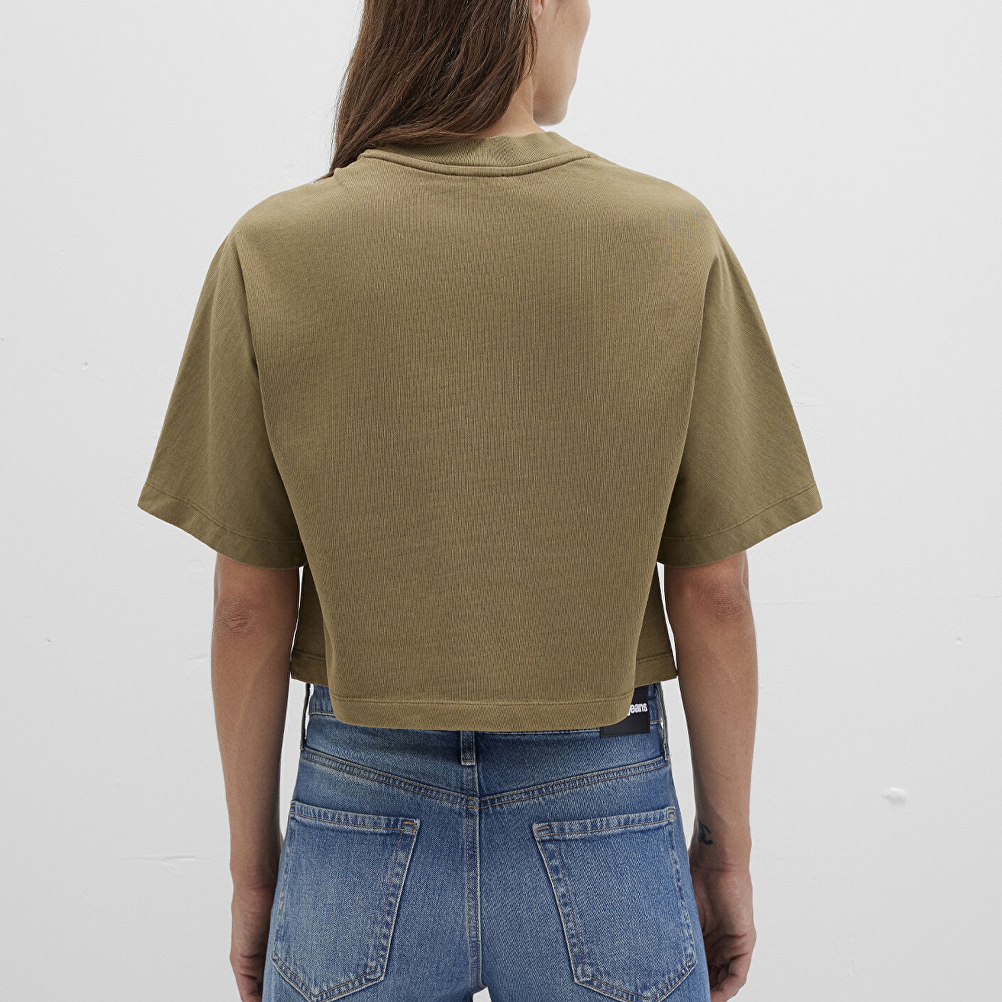 Mavi Haki Crop Tişört Boxy Fit 1613345-71563