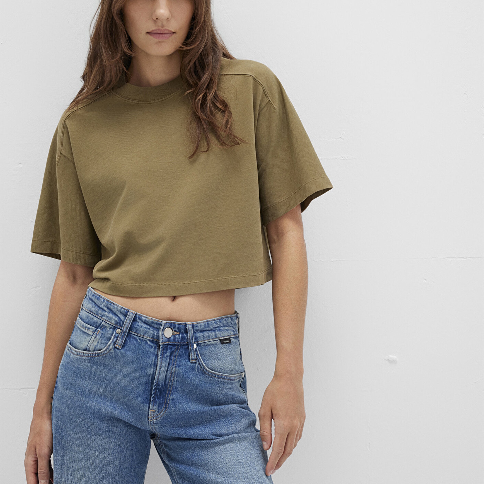 Mavi Haki Crop Tişört Boxy Fit 1613345-71563