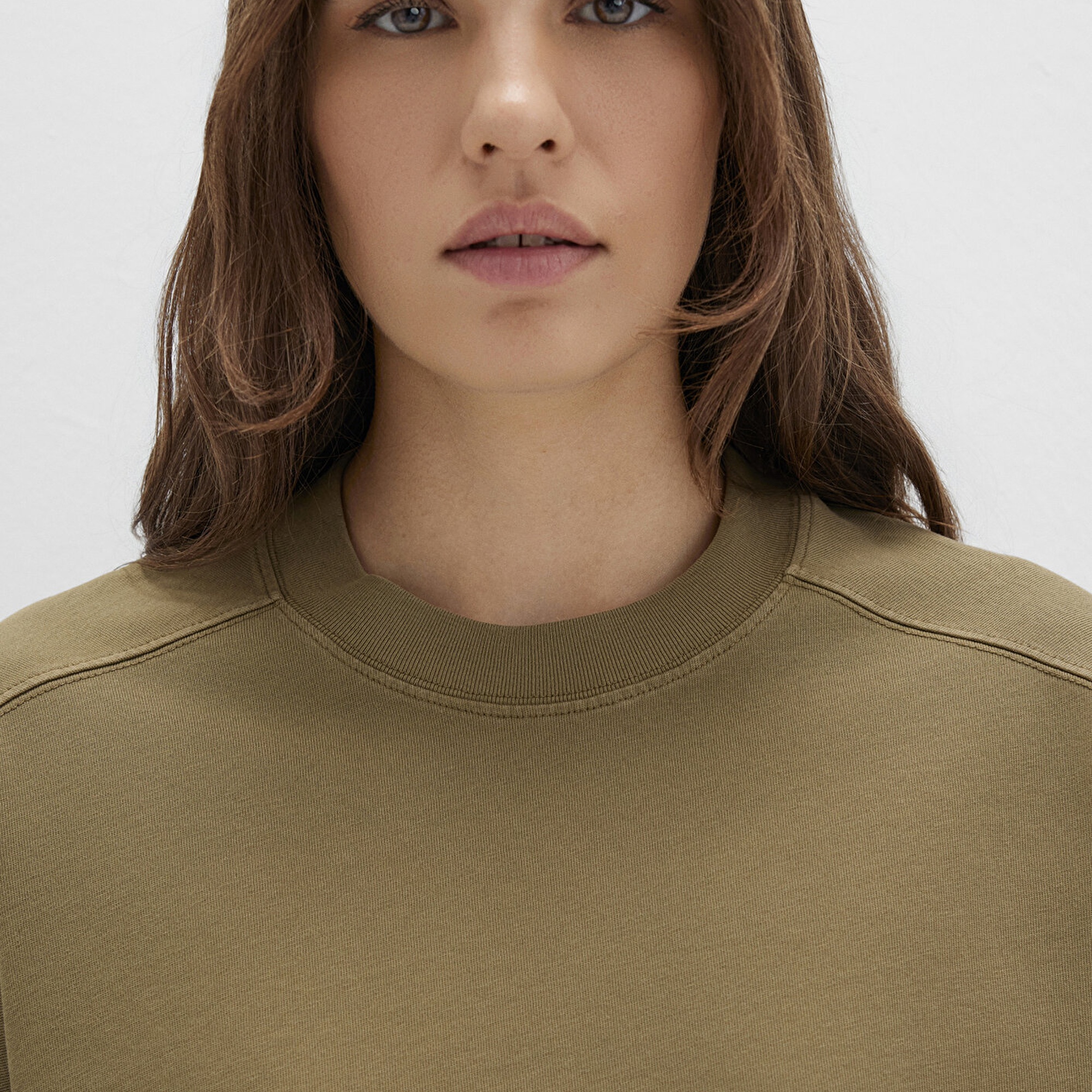 Mavi Haki Crop Tişört Boxy Fit 1613345-71563