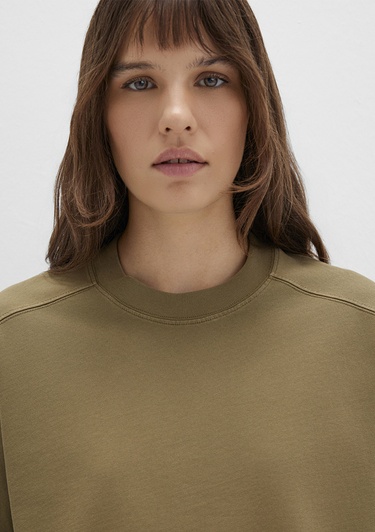  Mavi Haki Crop Tişört Boxy Fit 1613345-71563