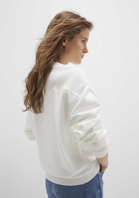  Mavi Bisiklet Yaka Ekru Sweatshirt 1S10358-70057