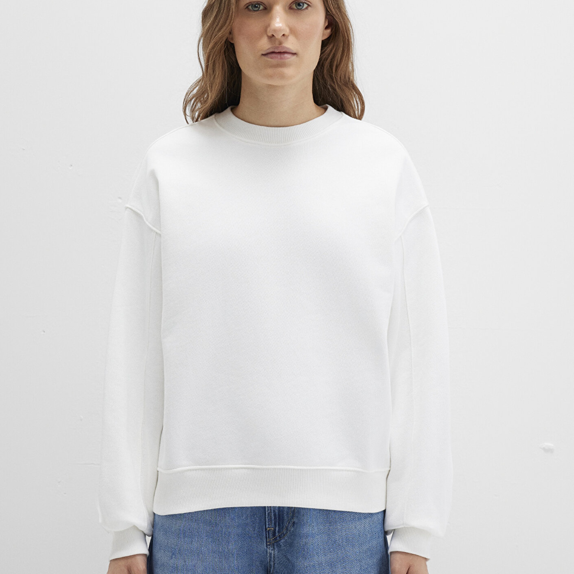 Mavi Bisiklet Yaka Ekru Sweatshirt 1S10358-70057