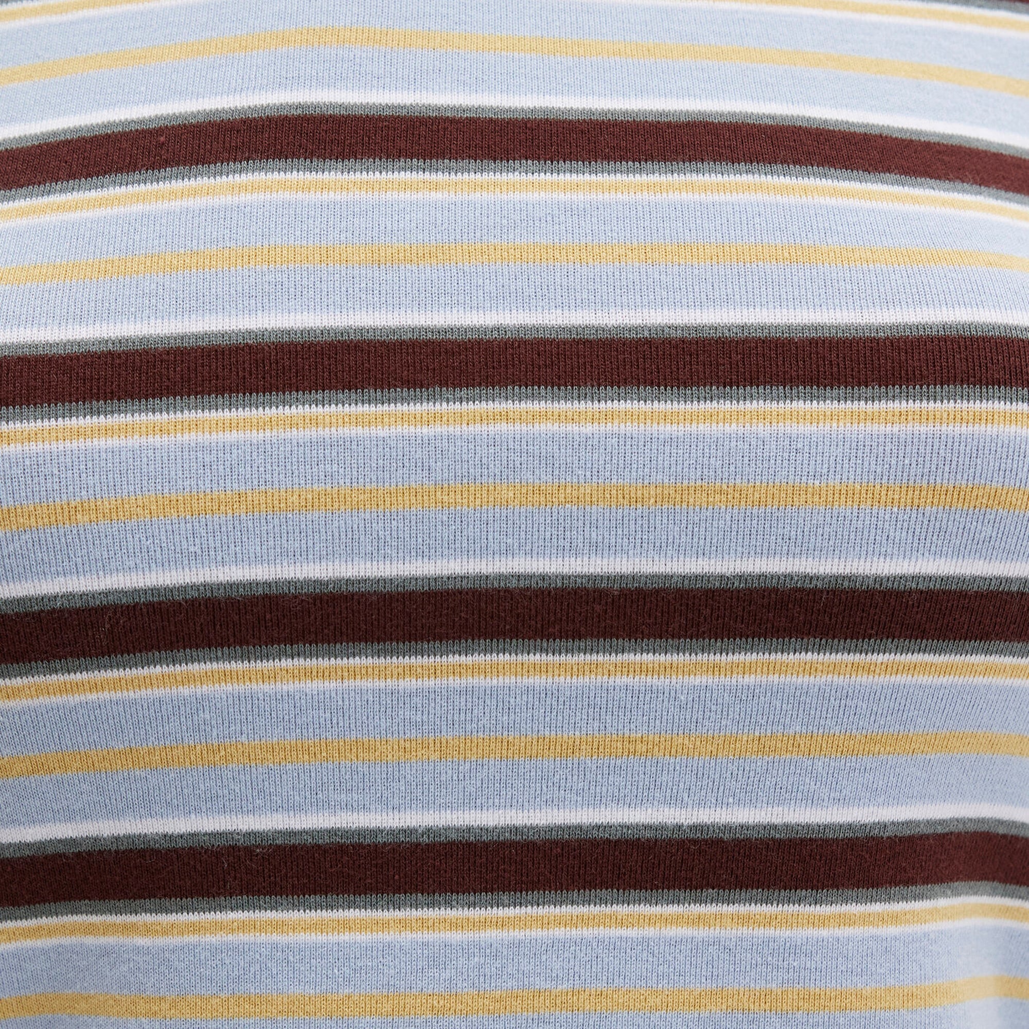 Mavi Kahverengi Çizgili Tişört Fitted / Vücuda Oturan Kesim 1613378-90735