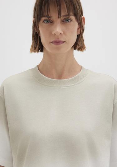  Mavi Degrade Bej Tişört Loose Fit / Bol Rahat Kesim 1613396-70057