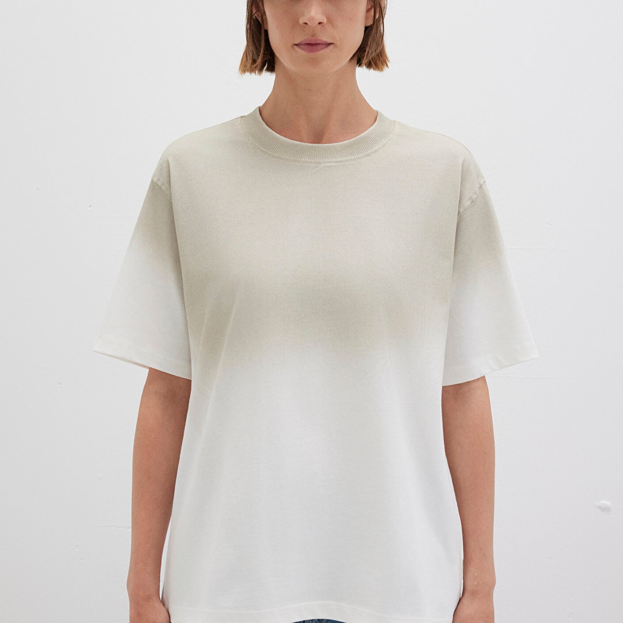 Mavi Degrade Bej Tişört Loose Fit / Bol Rahat Kesim 1613396-70057