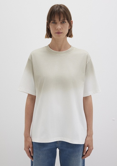  Mavi Degrade Bej Tişört Loose Fit / Bol Rahat Kesim 1613396-70057