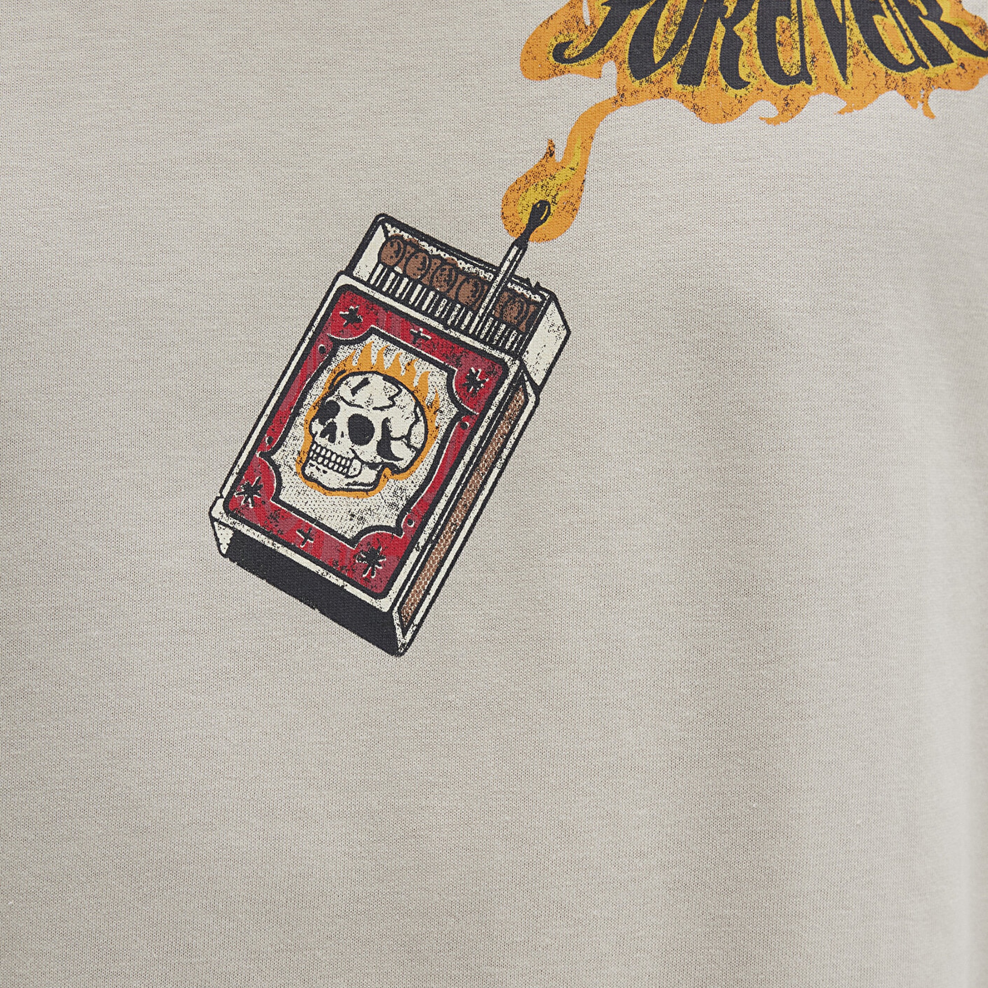 Mavi Forever Baskılı Bej Tişört Loose Fit / Bol Rahat Kesim 0612930-70322