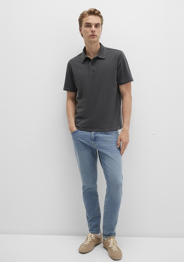  Mavi Siyah Polo Tişört Regular Fit / Normal Kesim 0612940-900