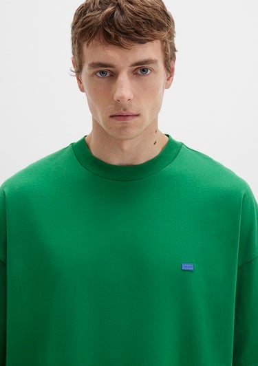  Mavi Bisiklet Yaka Basic Yeşil Tişört Oversize / Geniş Kesim 0611931-85916