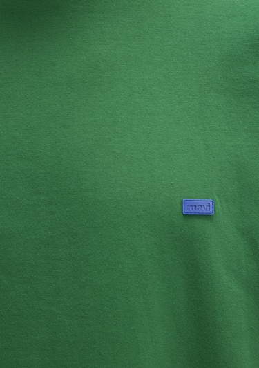  Mavi Bisiklet Yaka Basic Yeşil Tişört Oversize / Geniş Kesim 0611931-85916