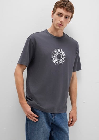  Mavi Sırt Baskılı İstanbul Tişört Loose Fit / Bol Rahat Kesim 0612449-80106