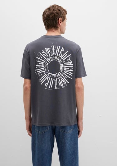  Mavi Sırt Baskılı İstanbul Tişört Loose Fit / Bol Rahat Kesim 0612449-80106