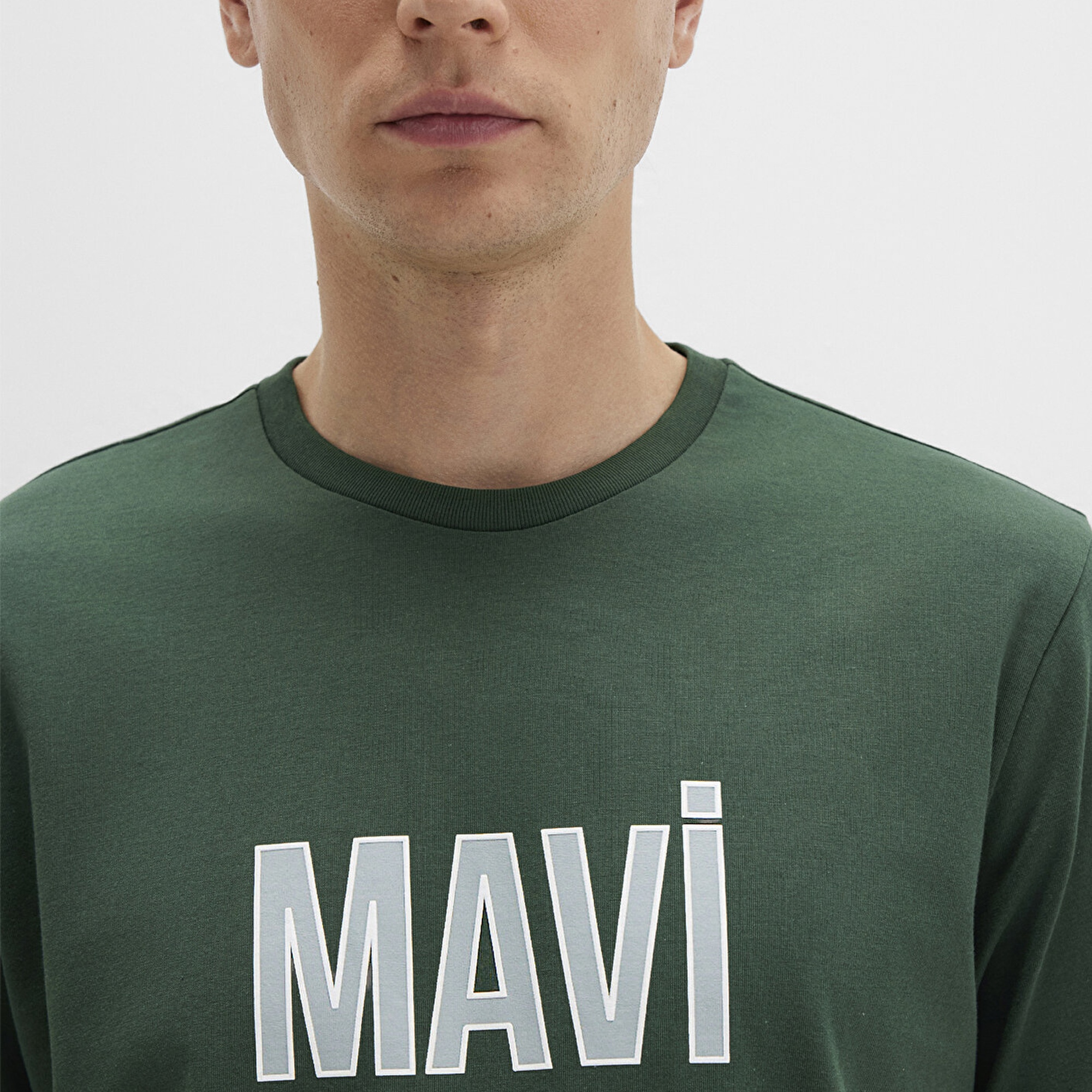 Mavi Mavi Logo Baskılı Yeşil Tişört Regular Fit / Normal Kesim 066842-71580