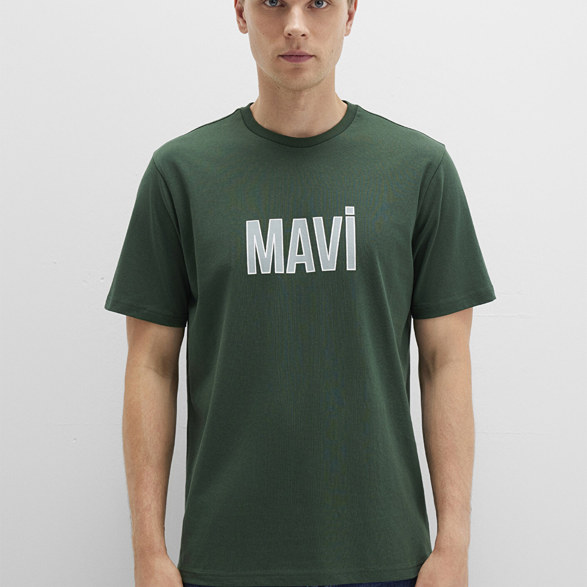 Mavi Mavi Logo Baskılı Yeşil Tişört Regular Fit / Normal Kesim 066842-71580