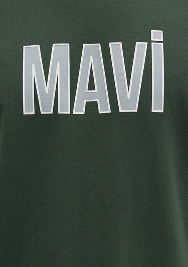  Mavi Mavi Logo Baskılı Yeşil Tişört Regular Fit / Normal Kesim 066842-71580