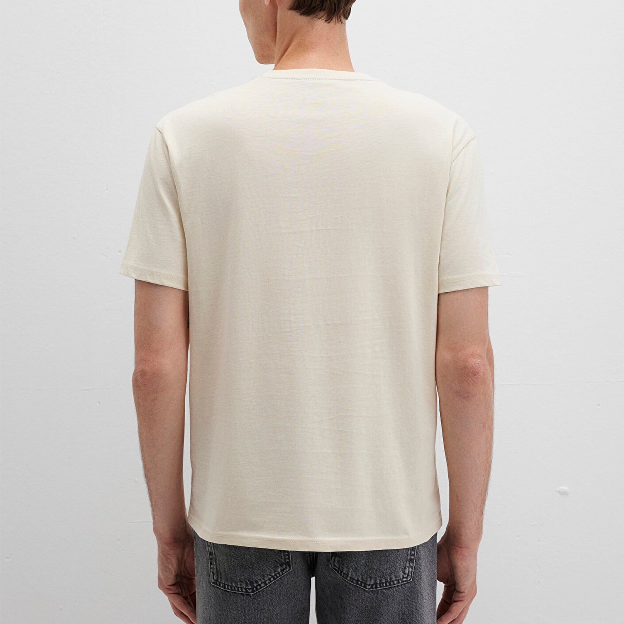 Mavi Mavi Logo İşlemeli Bej Basic Tişört Loose Fit / Bol Rahat Kesim 067074-70072