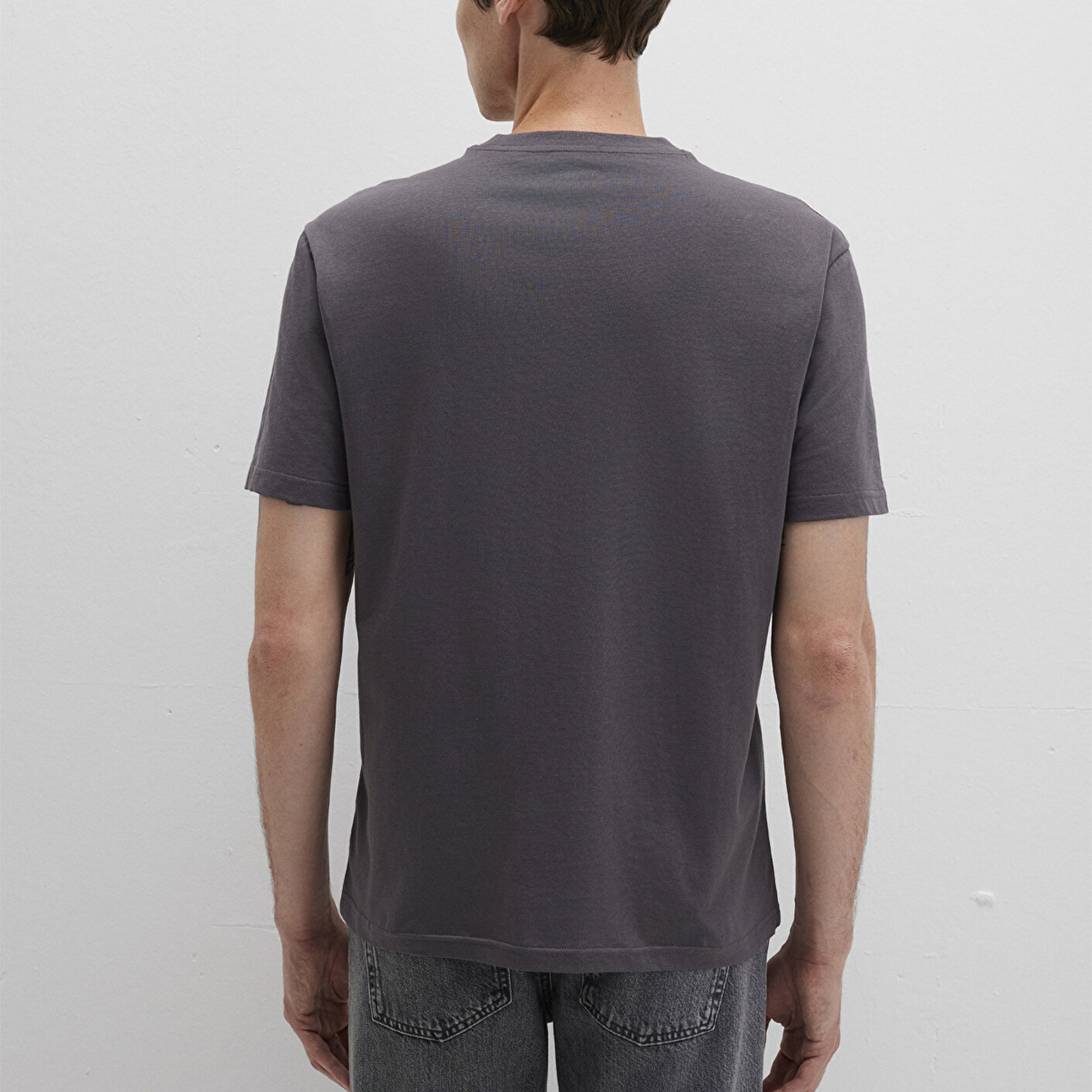 Mavi Mavi Logo Baskılı Antrasit T-Shrit Loose Fit / Bol Rahat Kesim 0611711-70088