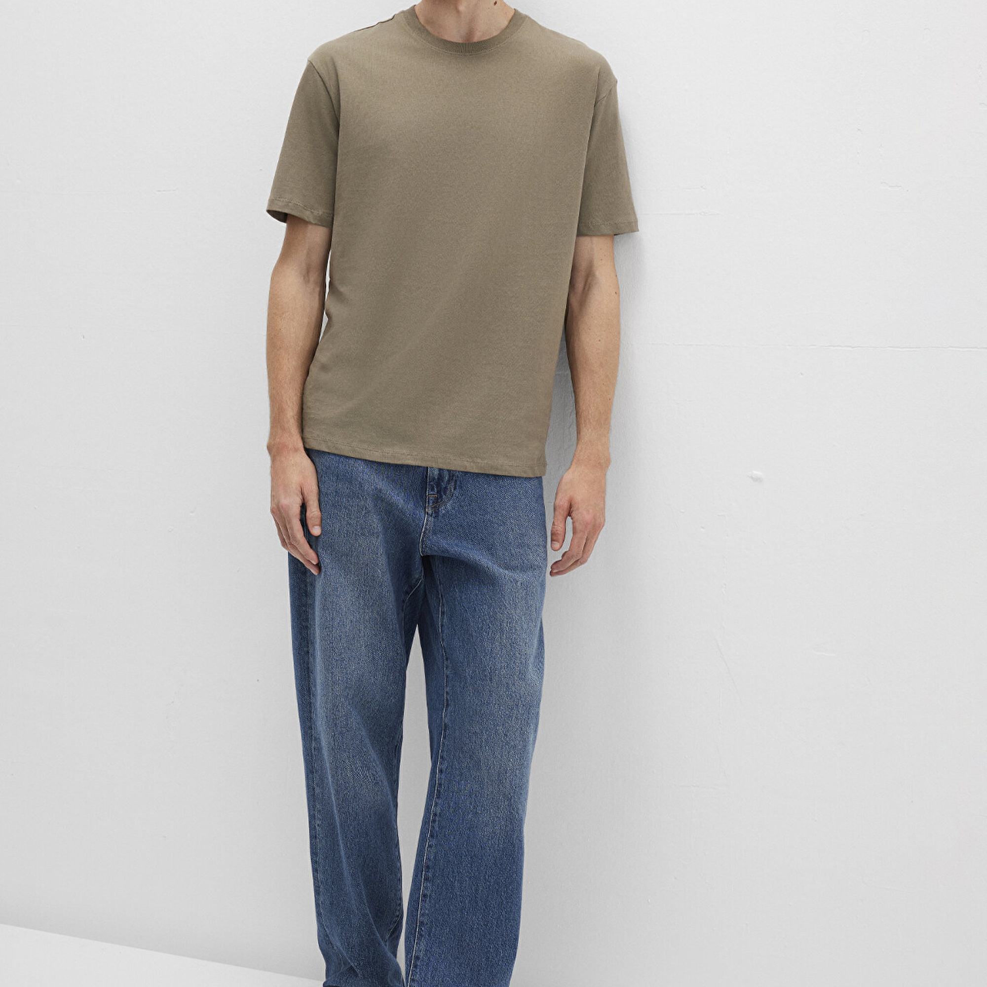 Mavi Haki Basic Tişört Loose Fit / Bol Rahat Kesim 066249-71816