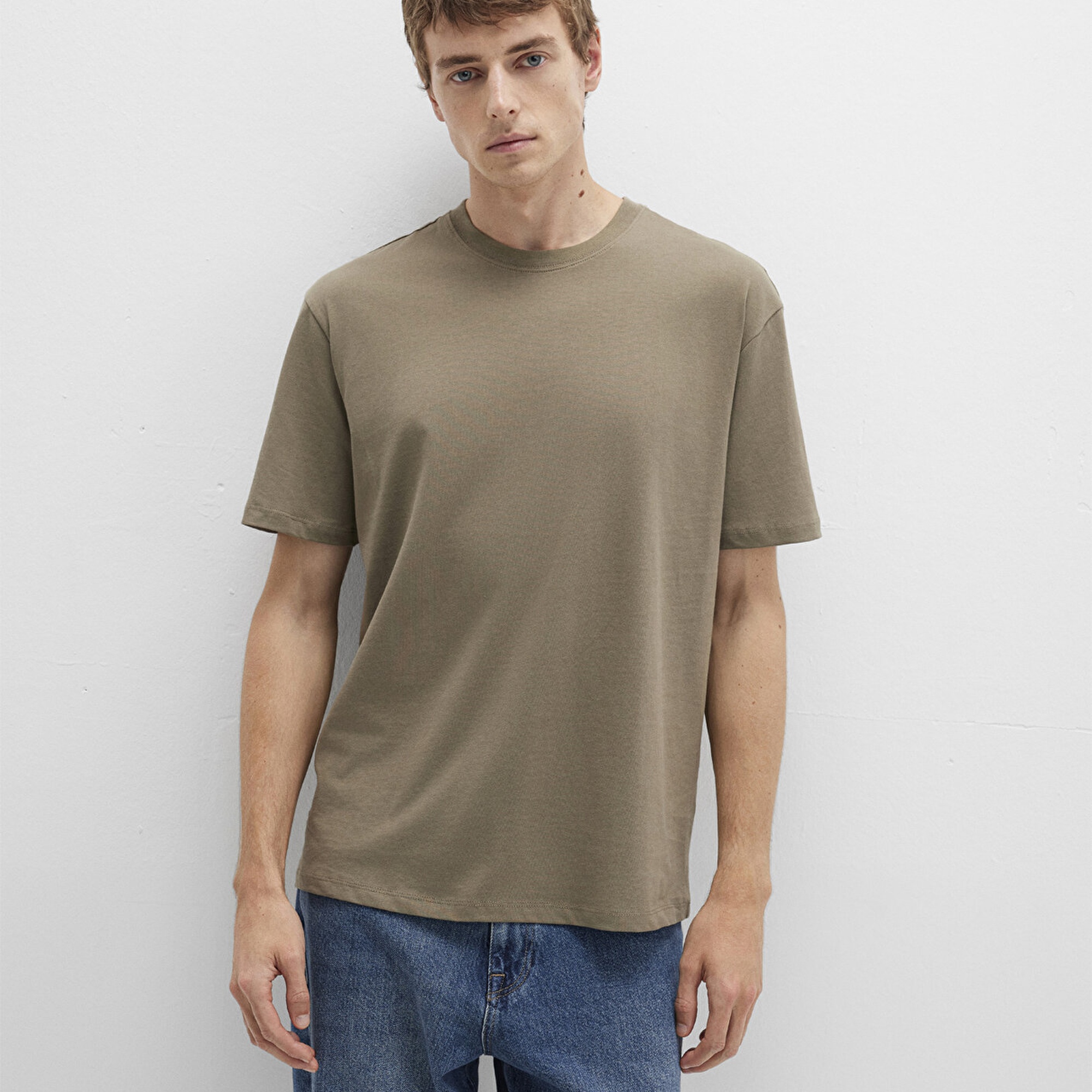 Mavi Haki Basic Tişört Loose Fit / Bol Rahat Kesim 066249-71816