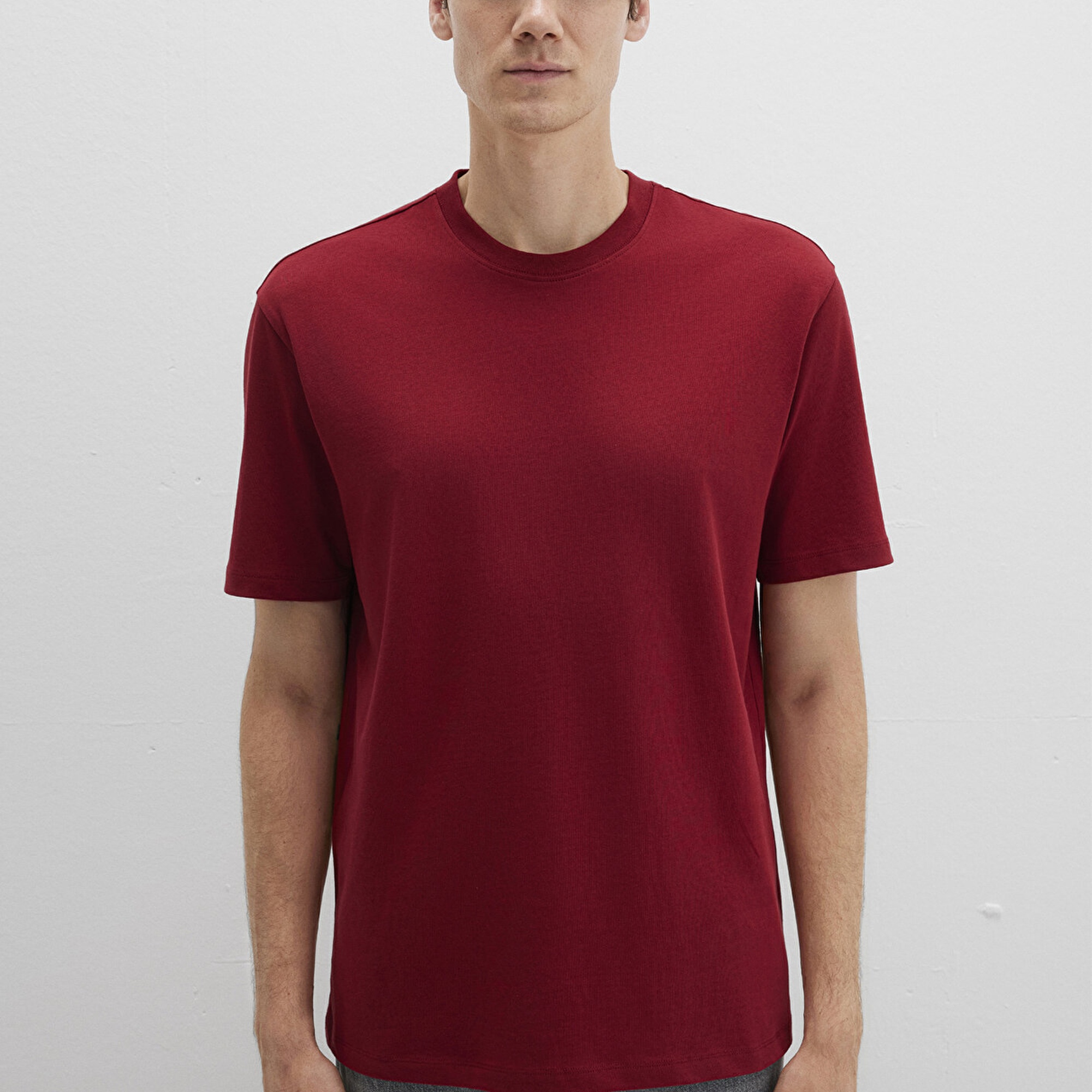 Mavi Kırmızı Basic Tişört Loose Fit / Bol Rahat Kesim 066249-89065