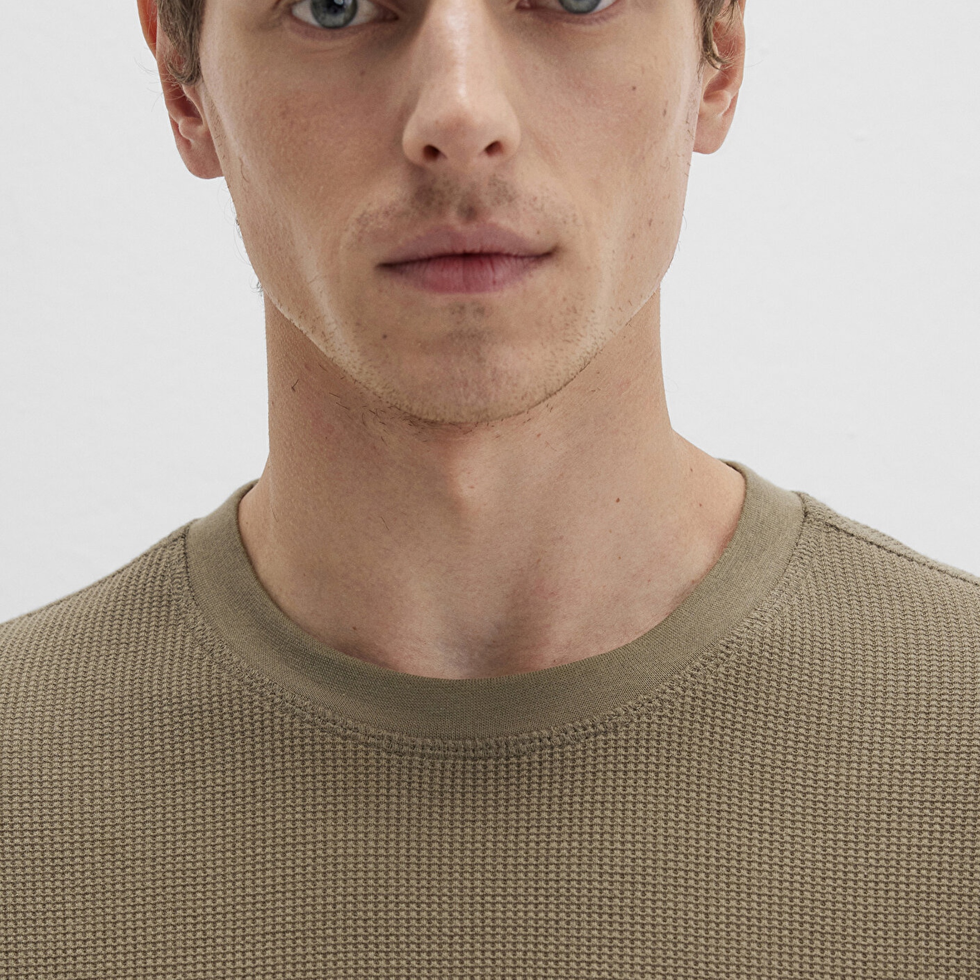 Mavi Dokulu Haki Basic Tişört Loose Fit / Bol Rahat Kesim 0612829-71816