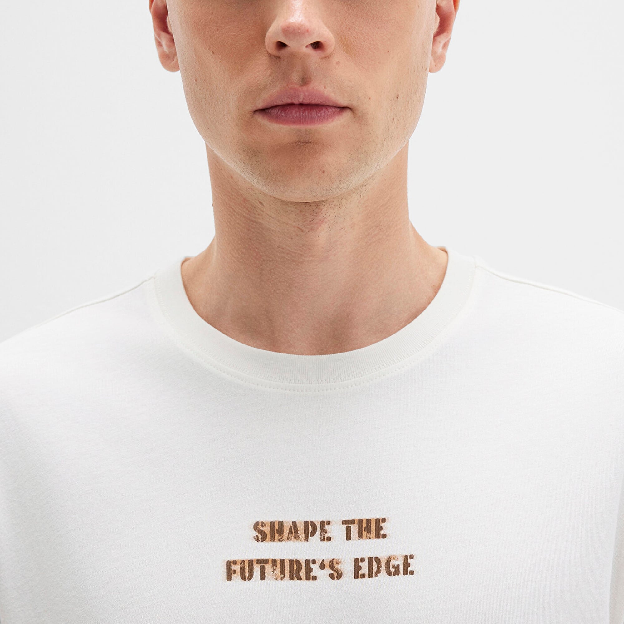 Mavi Baskılı Ekru Tişört Loose Fit / Bol Rahat Kesim 0612836-70057