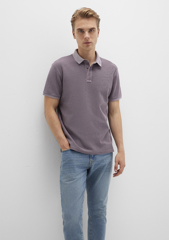  Mavi Mor Polo Tişört Regular Fit / Normal Kesim 0612825-70648