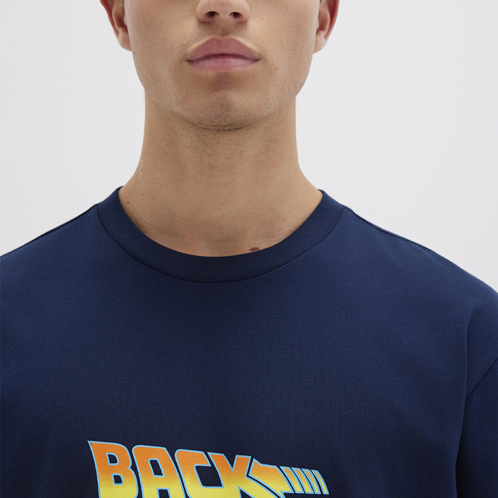 Mavi Back To The Future Baskılı Mavi Tişört Loose Fit / Bol Rahat Kesim 0612925-89353