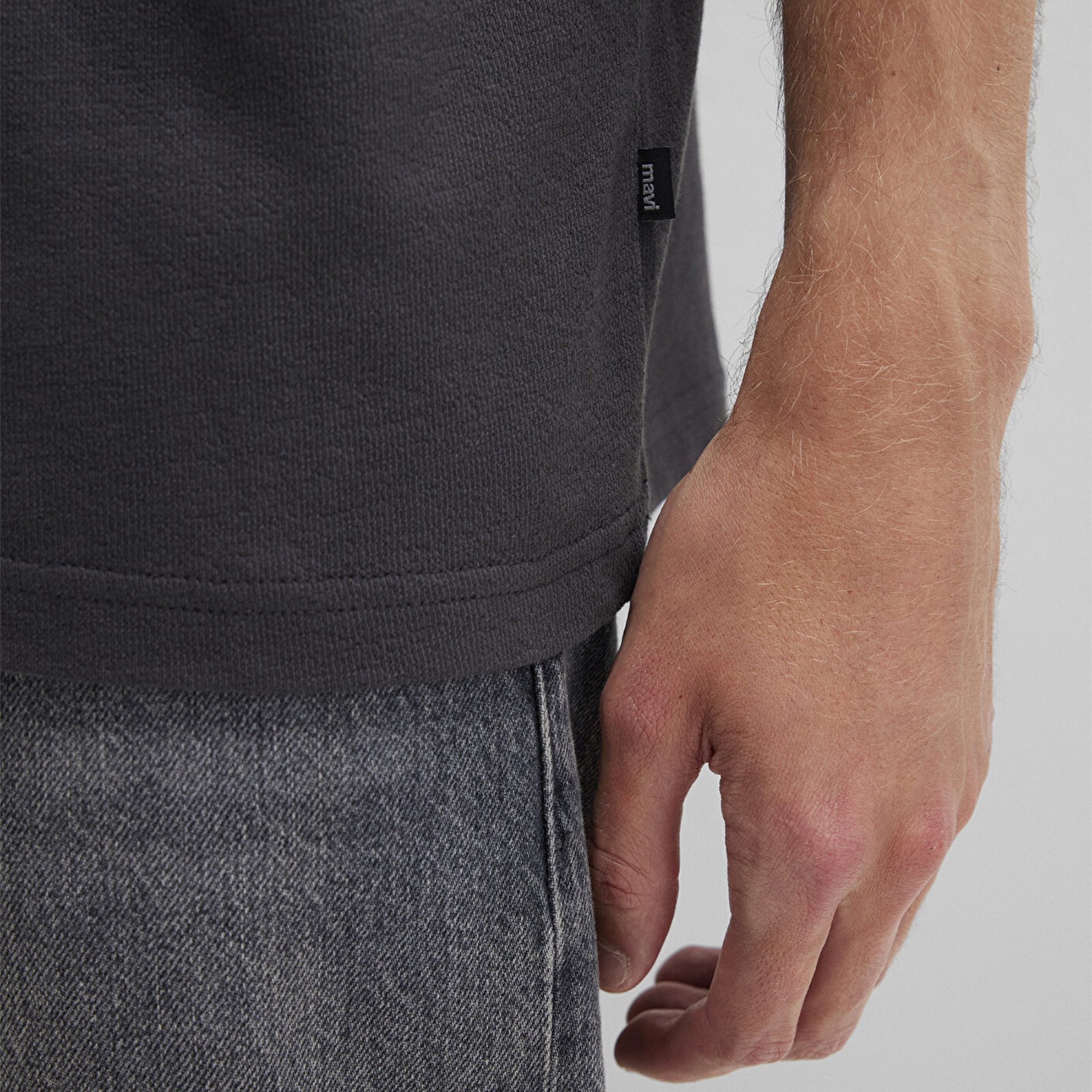 Mavi Antrasit Basic Tişört Loose Fit / Bol Rahat Kesim 0612823-80106