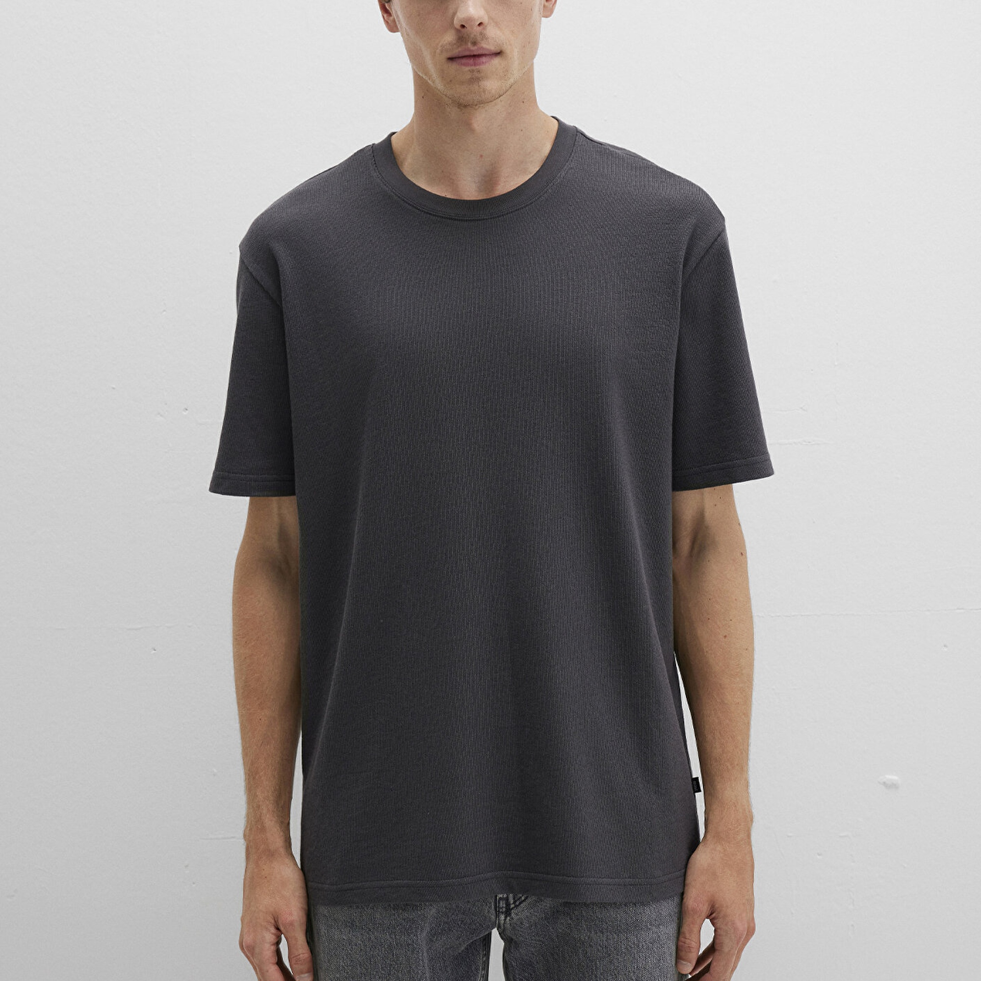 Mavi Antrasit Basic Tişört Loose Fit / Bol Rahat Kesim 0612823-80106