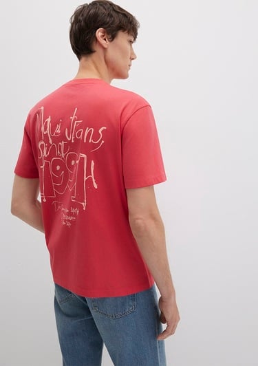  Mavi 1991 Baskılı Pembe Tişört Loose Fit / Bol Rahat Kesim 0612908-71079