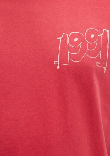  Mavi 1991 Baskılı Pembe Tişört Loose Fit / Bol Rahat Kesim 0612908-71079