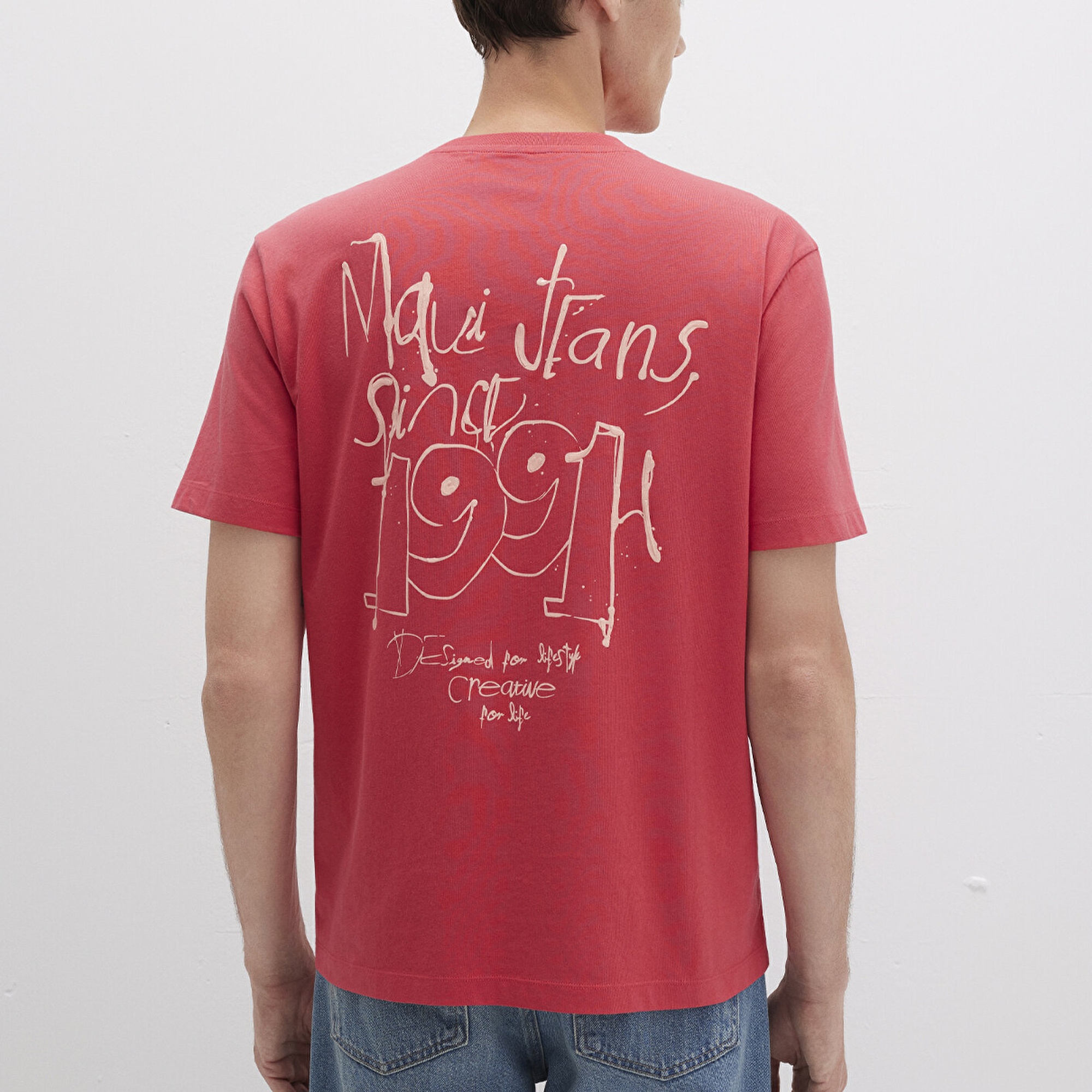 Mavi 1991 Baskılı Pembe Tişört Loose Fit / Bol Rahat Kesim 0612908-71079