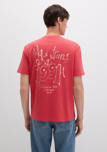  Mavi 1991 Baskılı Pembe Tişört Loose Fit / Bol Rahat Kesim 0612908-71079