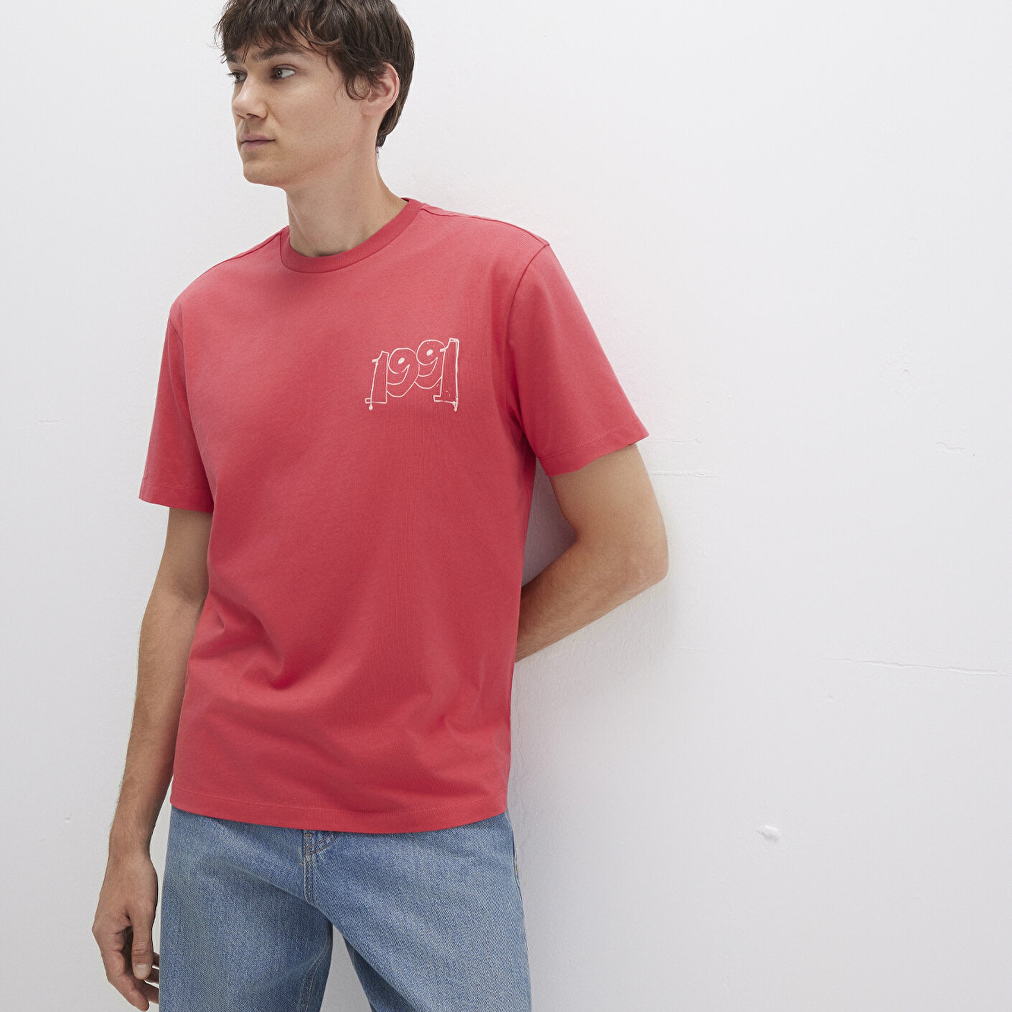 Mavi 1991 Baskılı Pembe Tişört Loose Fit / Bol Rahat Kesim 0612908-71079