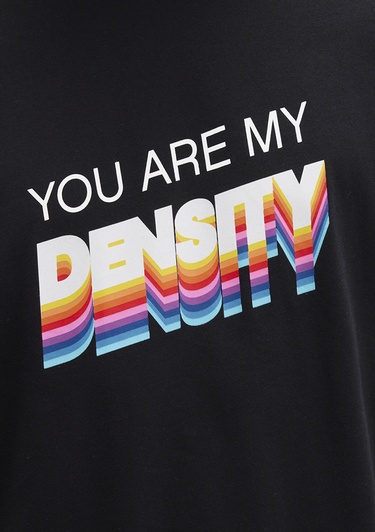  Mavi Rick And Morty Baskılı Siyah Tişört Loose Fit / Bol Rahat Kesim 0612924-900