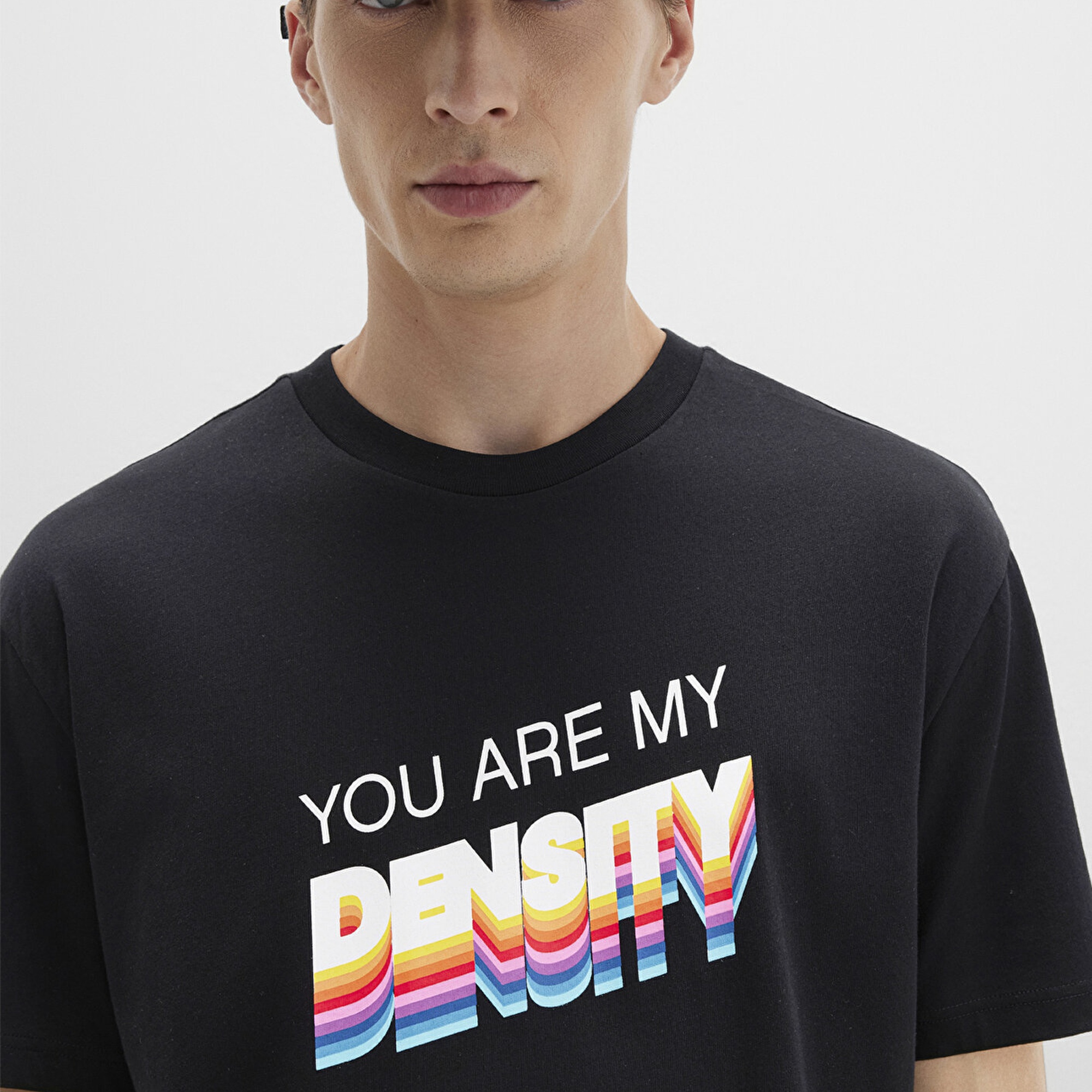 Mavi Rick And Morty Baskılı Siyah Tişört Loose Fit / Bol Rahat Kesim 0612924-900