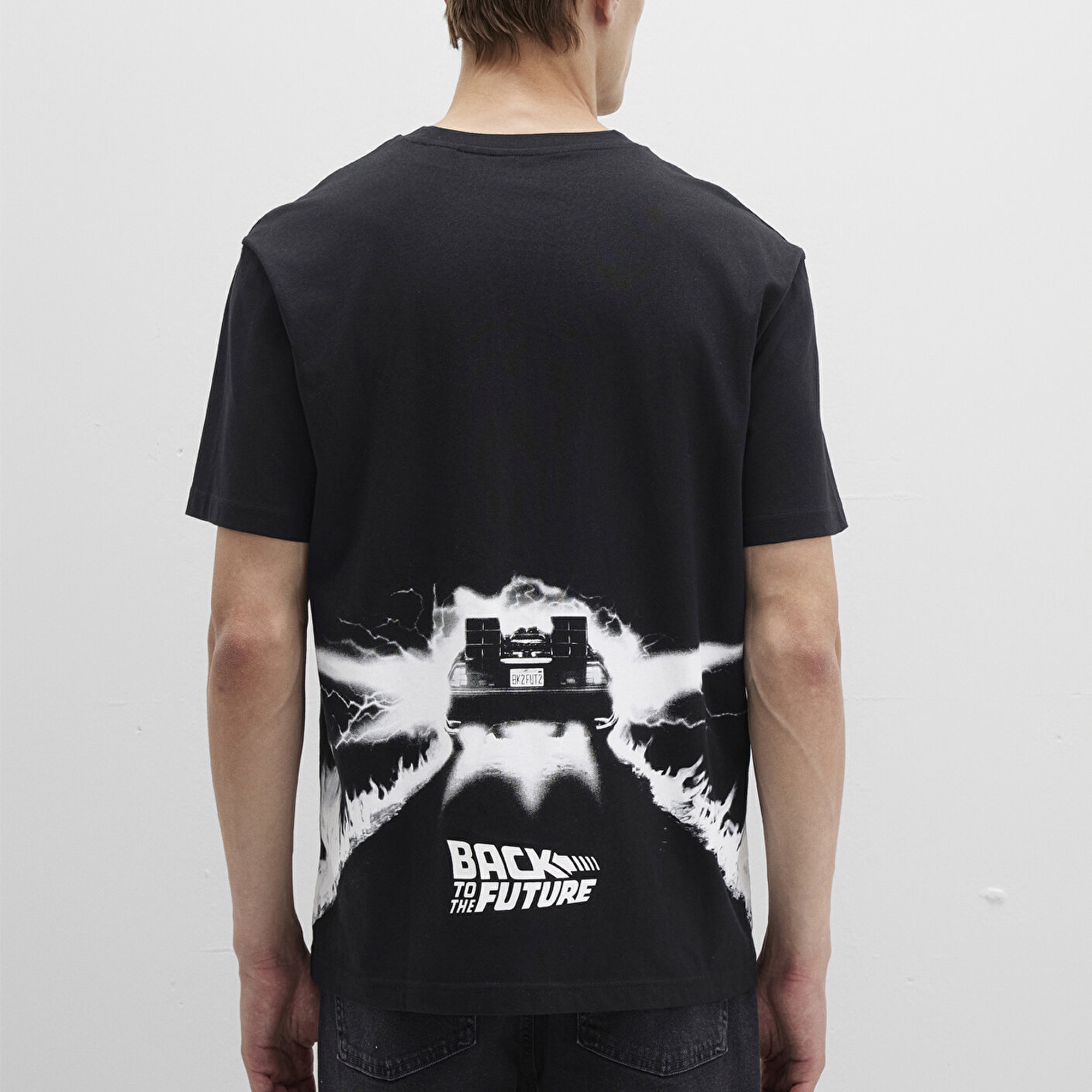 Mavi Rick And Morty Baskılı Siyah Tişört Loose Fit / Bol Rahat Kesim 0612924-900