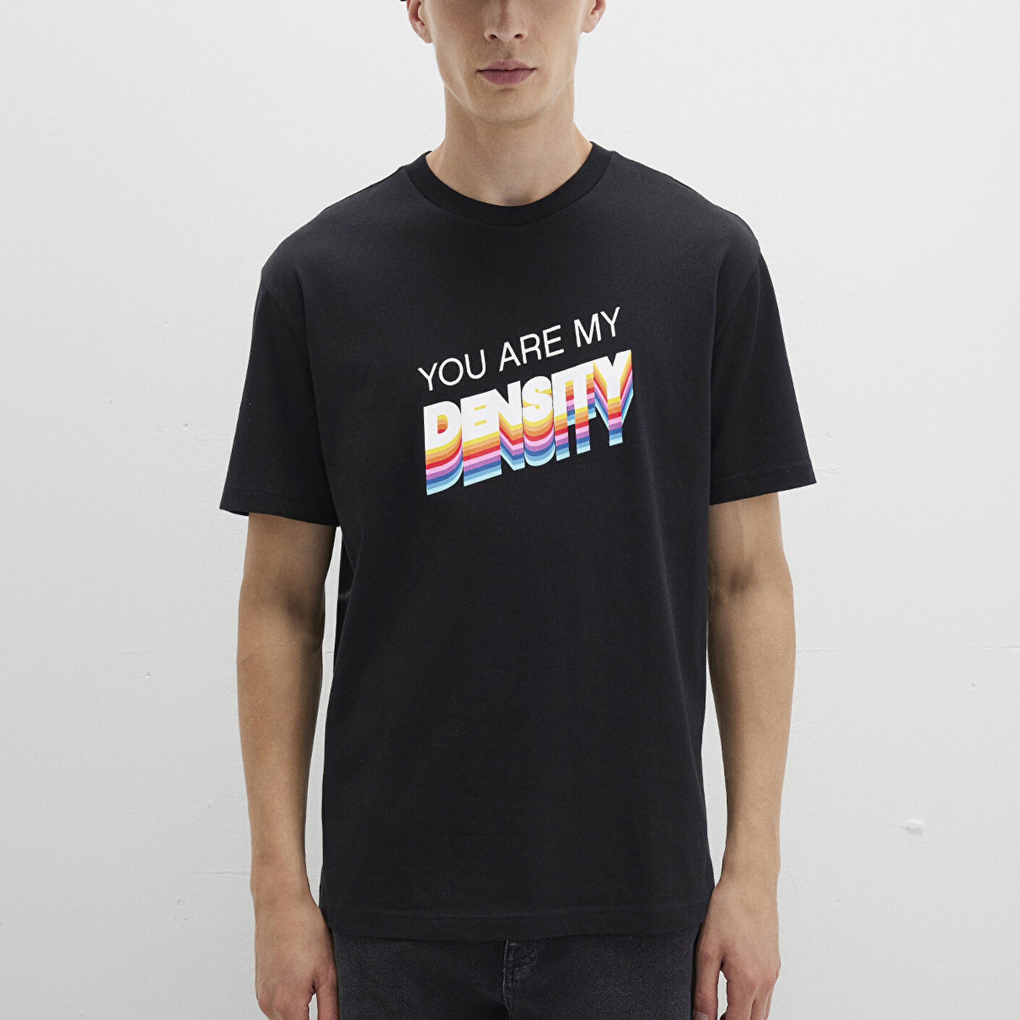 Mavi Rick And Morty Baskılı Siyah Tişört Loose Fit / Bol Rahat Kesim 0612924-900