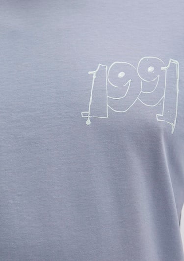  Mavi 1991 Baskılı Mavi Tişört Loose Fit / Bol Rahat Kesim 0612908-86584