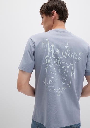  Mavi 1991 Baskılı Mavi Tişört Loose Fit / Bol Rahat Kesim 0612908-86584