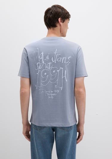  Mavi 1991 Baskılı Mavi Tişört Loose Fit / Bol Rahat Kesim 0612908-86584