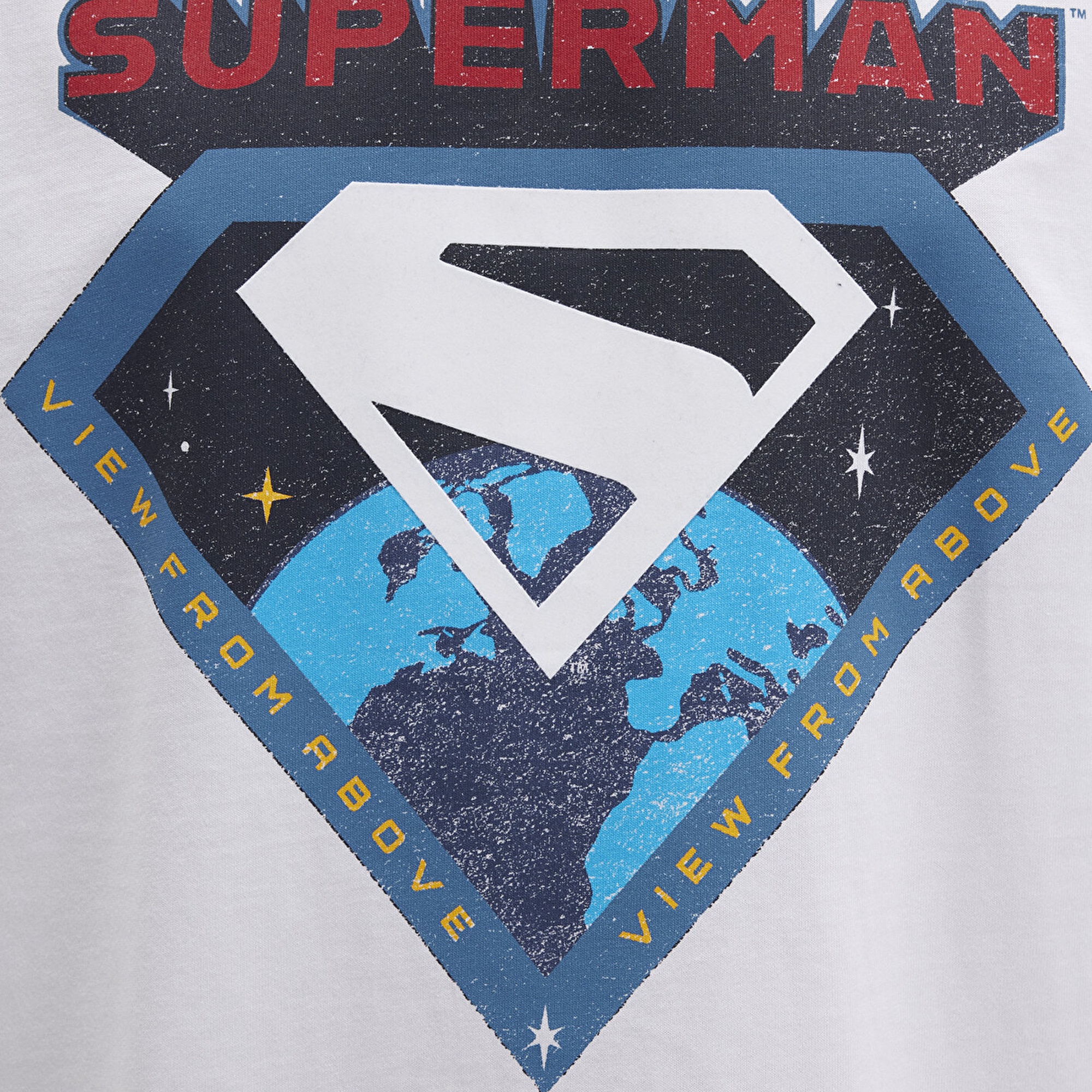Mavi Superman Baskılı Beyaz Tişört Loose Fit / Bol Rahat Kesim 0612917-620