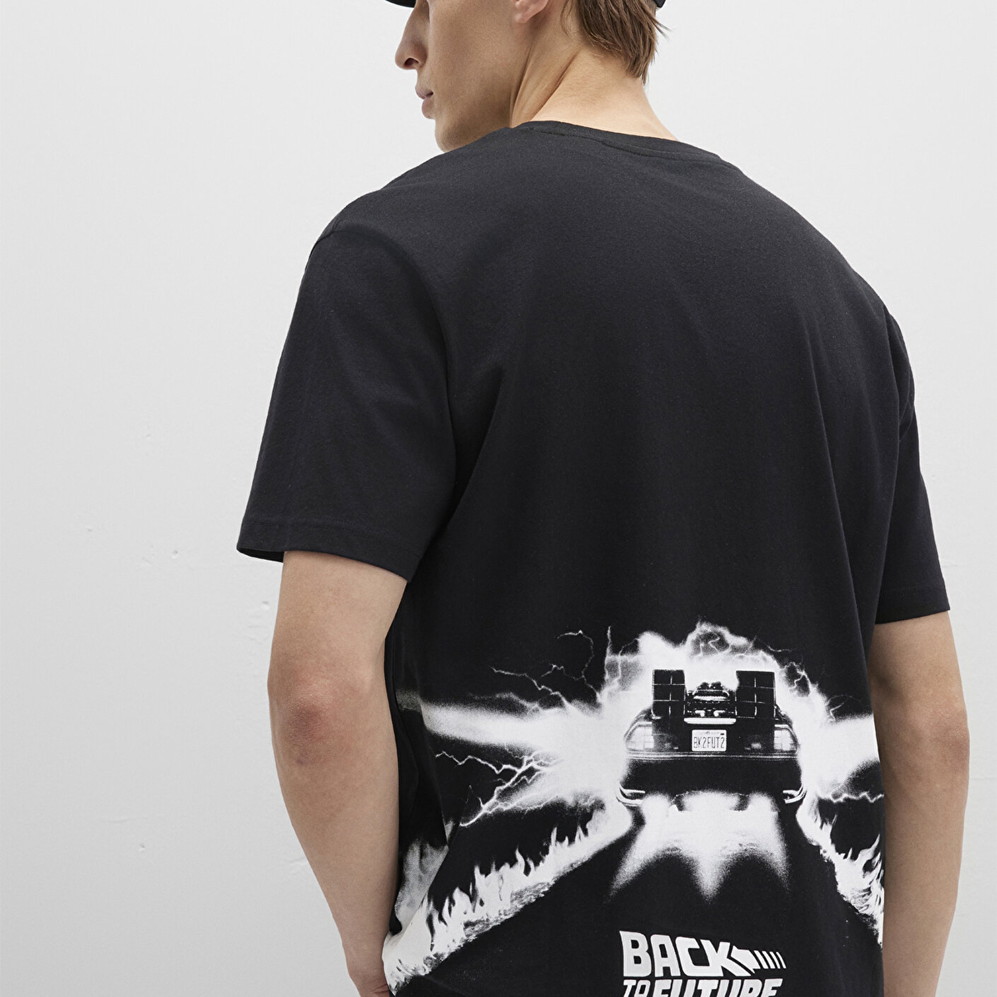 Mavi Rick And Morty Baskılı Siyah Tişört Loose Fit / Bol Rahat Kesim 0612924-900