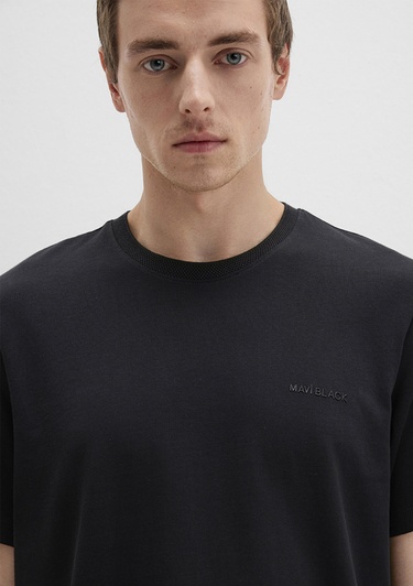  Mavi Mavi Black Baskılı Siyah Tişört Regular Fit / Normal Kesim 0612872-900