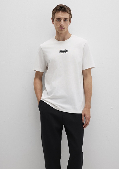  Mavi Mavi Black Baskılı Beyaz Tişört Regular Fit / Normal Kesim 0612873-70057