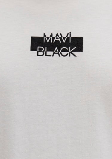  Mavi Mavi Black Baskılı Beyaz Tişört Regular Fit / Normal Kesim 0612873-70057