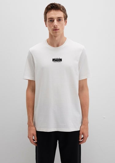  Mavi Mavi Black Baskılı Beyaz Tişört Regular Fit / Normal Kesim 0612873-70057