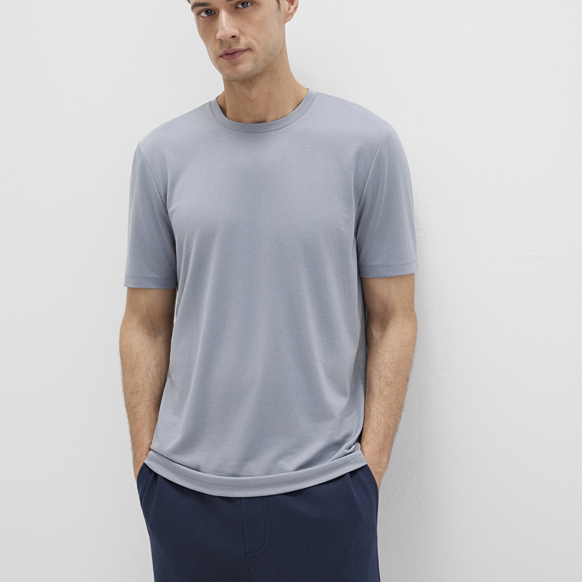 Mavi Bisiklet Yaka Mavi Basic Tişört Regular Fit / Normal Kesim 0612865-86584