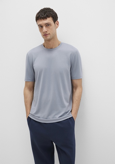  Mavi Bisiklet Yaka Mavi Basic Tişört Regular Fit / Normal Kesim 0612865-86584